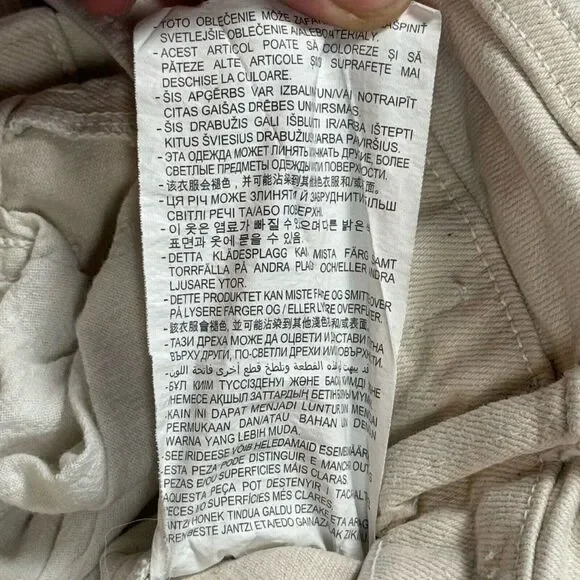 Zara Marine Straight Pants Womens White Denim High Rise Raw Hem Size 4 - Picture 8 of 11